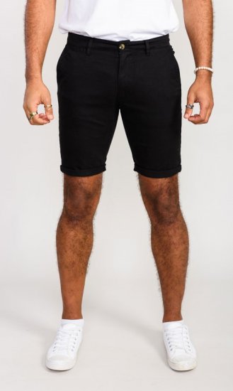 D555 Nelson Stretch Chino Shorts Black - Šortky - Šortky W40-W60