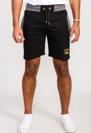 D555 Sutton Elasticated Waist Shorts With Embroidery Black - Tepláky & teplákové kraťasy - Tepláky & Teplákové kraťasy - 2XL-12XL