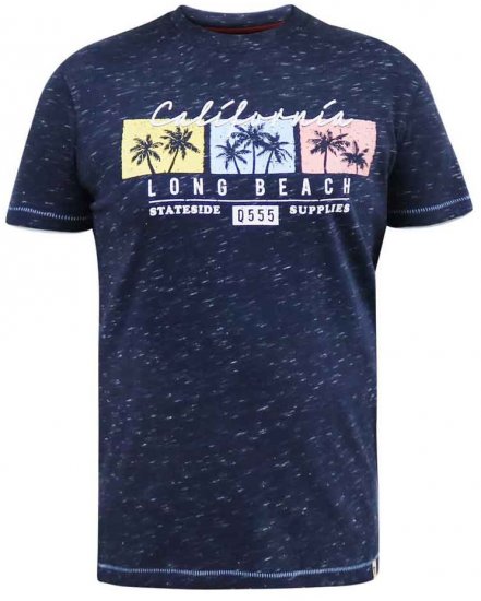 D555 Thorndon California Long Beach Printed T-Shirt - Tričká - Nadrozmerné tričká - 2XL-14XL