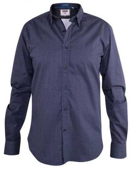 D555 Barker Printed Shirt Navy - Košele - Košele 2XL-10XL
