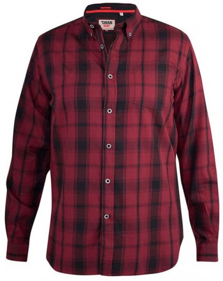 D555 Benalla Check Long Sleeve Button Down Shirt - Košele - Košele 2XL-10XL
