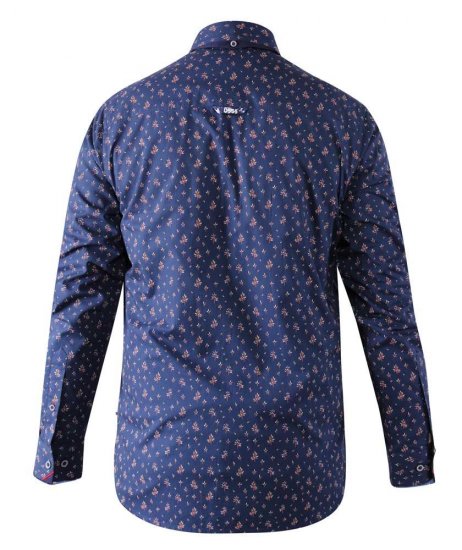 D555 Edmund AOP Shirt Navy - Košele - Košele 2XL-10XL