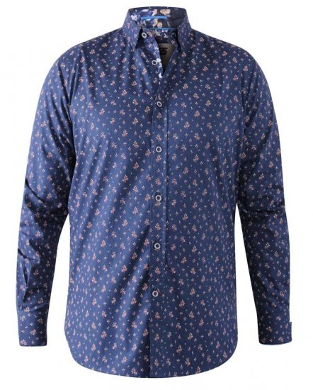 D555 Edmund AOP Shirt Navy - Košele - Košele 2XL-10XL