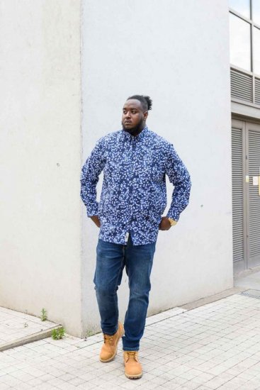 D555 Harrow AOP Shirt Blue - Košele - Košele 2XL-10XL