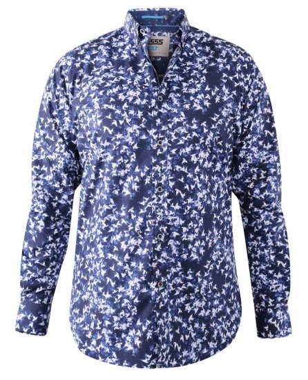 D555 Harrow AOP Shirt Blue - Košele - Košele 2XL-10XL