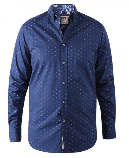 D555 Chilton LS Shirt Navy - Košele - Košele 2XL-10XL