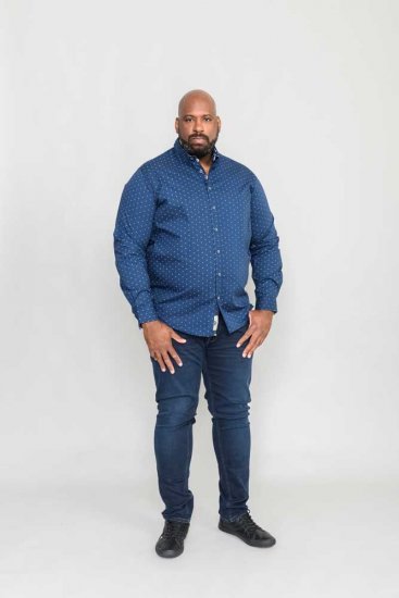 D555 Chilton LS Shirt Navy - Košele - Košele 2XL-10XL