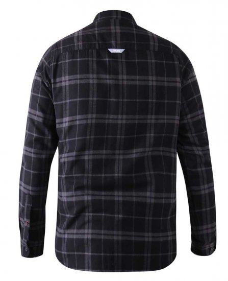D555 Harwich Flannel Check Shirt Black - Košele - Košele 2XL-10XL