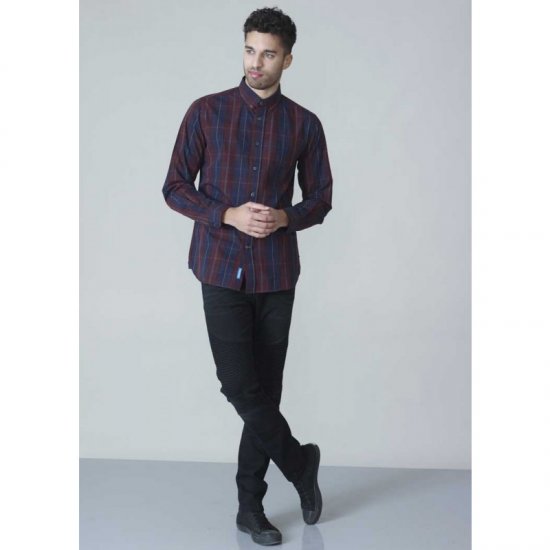 D555 Grady Long Sleeve Check Shirt - Košele - Košele 2XL-10XL
