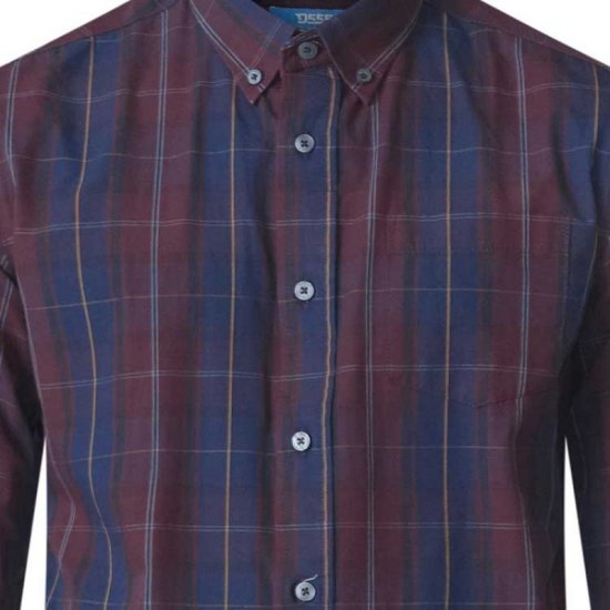 D555 Grady Long Sleeve Check Shirt - Košele - Košele 2XL-10XL