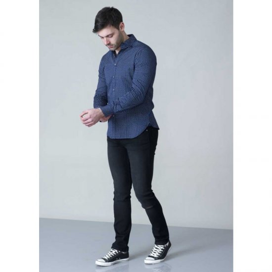 D555 Lavar Long Sleeve Diamond Printed Shirt - Košele - Košele 2XL-10XL