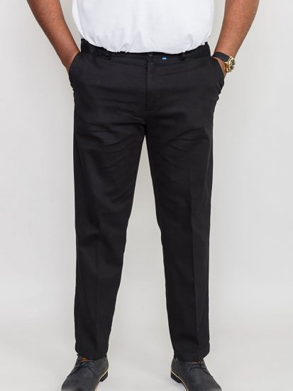 D555 Bruno Stretch Chino pants with Extenda Waist Black - Džínsy & nohavice - Džínsy a Nohavice - W40-W70