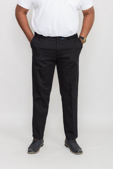 D555 Bruno Stretch Chino pants with Extenda Waist Black - Džínsy & nohavice - Džínsy a Nohavice - W40-W70