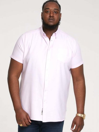 D555 James Short Sleeve Oxford Shirt Pink - Košele - Košele 2XL-10XL