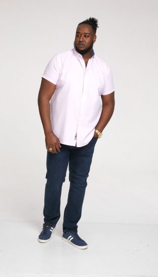 D555 James Short Sleeve Oxford Shirt Pink - Košele - Košele 2XL-10XL