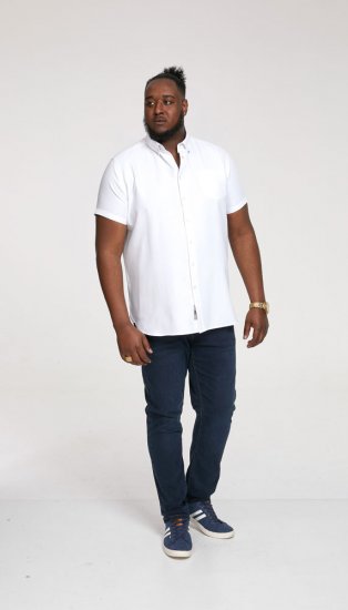 D555 James Short Sleeve Oxford Shirt White - Košele - Košele 2XL-10XL