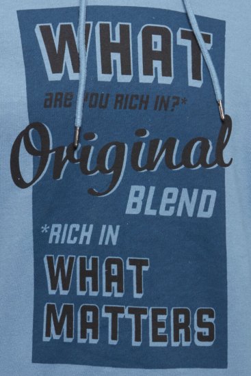 Blend Hoodie 4285 Copen Blue - Mikiny & mikiny bez kapucne - Mikiny & Mikiny s Kapucňou 2XL-12XL