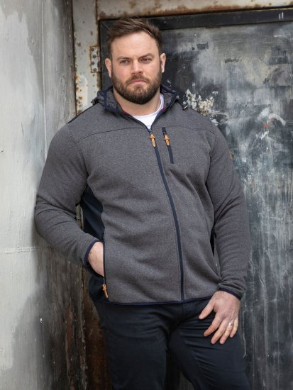 D555 Conrad Detachable Hood Bonded Fleece Zip Through Hoody Námornícka modrá - Mikiny & mikiny bez kapucne - Mikiny & Mikiny s Kapucňou 2XL-12XL