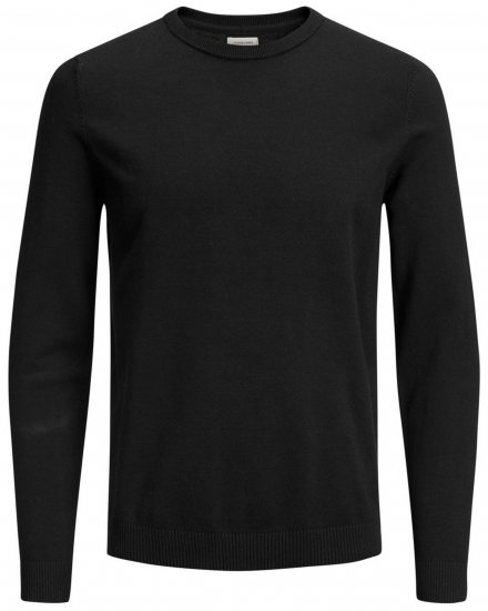 Jack & Jones Crew neck Knitted Sweater Black - Mikiny & mikiny bez kapucne - Mikiny & Mikiny s Kapucňou 2XL-12XL
