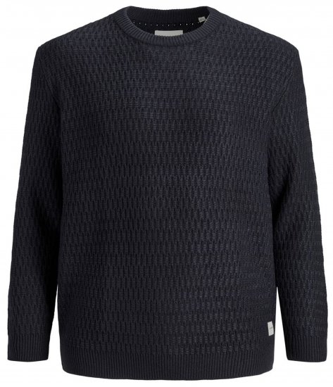 Jack & Jones JCOBRANDON Knit Black - Mikiny & mikiny bez kapucne - Mikiny & Mikiny s Kapucňou 2XL-12XL