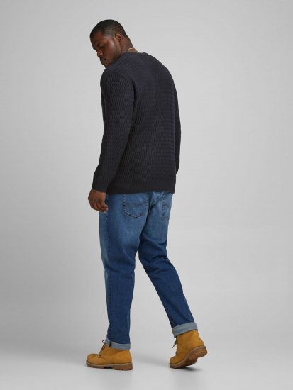 Jack & Jones JCOBRANDON Knit Black - Mikiny & mikiny bez kapucne - Mikiny & Mikiny s Kapucňou 2XL-12XL