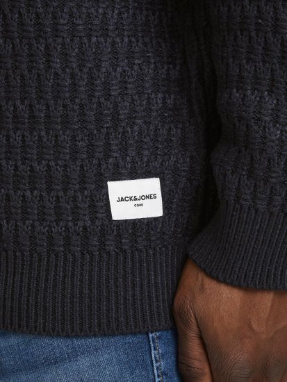 Jack & Jones JCOBRANDON Knit Black - Mikiny & mikiny bez kapucne - Mikiny & Mikiny s Kapucňou 2XL-12XL