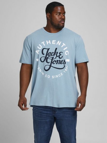 Jack & Jones JJMOON T-shirt Faded Denim - Tričká - Nadrozmerné tričká - 2XL-14XL