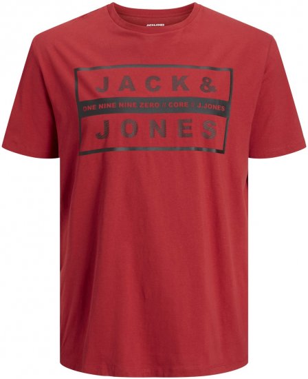Jack & Jones JJSTORM TEE Red - Tričká - Nadrozmerné tričká - 2XL-14XL