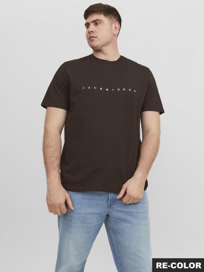 Jack & Jones STAR T-shirt Brown - Tričká - Nadrozmerné tričká - 2XL-14XL