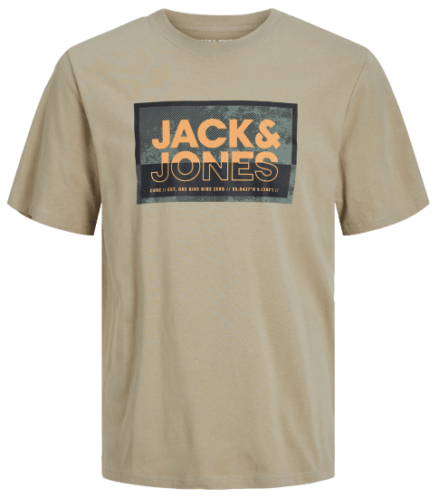 Jack & Jones JCOLOGAN T-Shirt Crockery - Tričká - Nadrozmerné tričká - 2XL-14XL