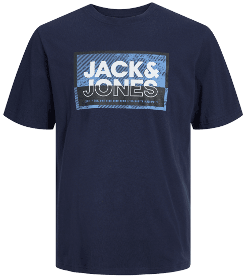 Jack & Jones JCOLOGAN T-Shirt Navy Blazer - Tričká - Nadrozmerné tričká - 2XL-14XL