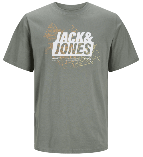 Jack & Jones JCOMAP LOGO T-Shirt Agave Green - Tričká - Nadrozmerné tričká - 2XL-14XL