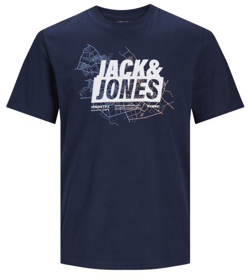 Jack & Jones JCOMAP LOGO T-Shirt Navy Blazer - Tričká - Nadrozmerné tričká - 2XL-14XL