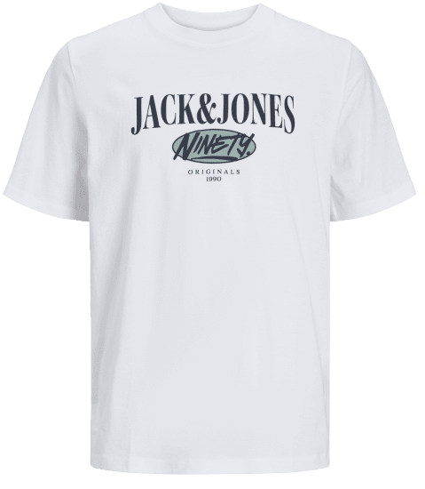 Jack & Jones JORCOBIN T-Shirt Bright White - Tričká - Nadrozmerné tričká - 2XL-14XL