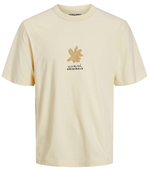 Jack & Jones JOREASTER ACTIVITY T-Shirt Buttercream - Tričká - Nadrozmerné tričká - 2XL-14XL