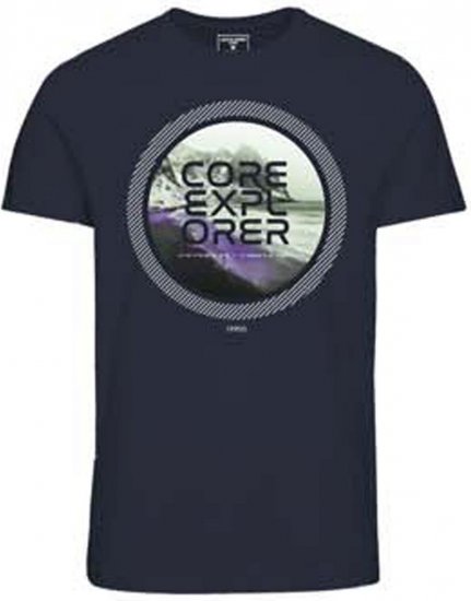 Jack & Jones JCOLOGO PRINT T-Shirt Navy Blazer - Tričká - Nadrozmerné tričká - 2XL-14XL