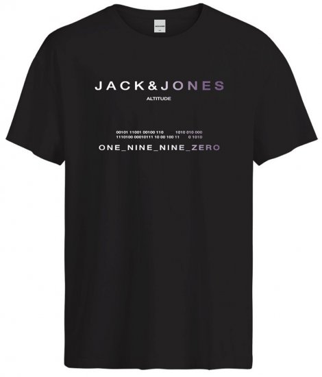 Jack & Jones JCORIOT T-Shirt Black - Tričká - Nadrozmerné tričká - 2XL-14XL