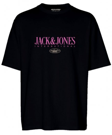 Jack & Jones JORLUCCA T-Shirt Black - Tričká - Nadrozmerné tričká - 2XL-14XL