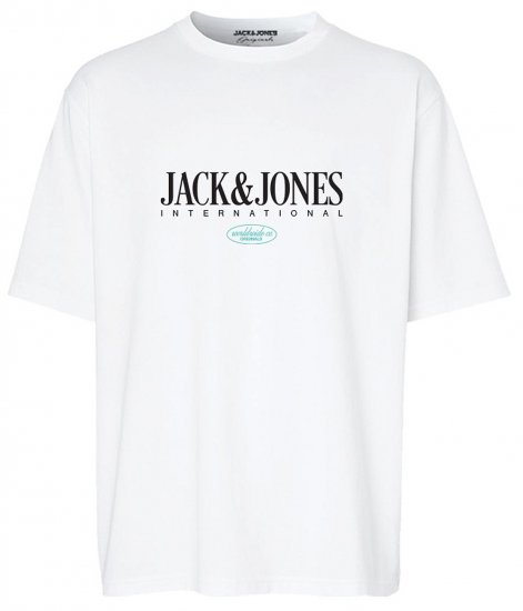 Jack & Jones JORLUCCA T-Shirt Bright White - Tričká - Nadrozmerné tričká - 2XL-14XL