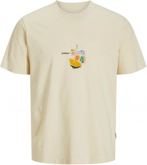Jack & Jones Varenna Crew Neck T-Shirt Antique White - Tričká - Nadrozmerné tričká - 2XL-14XL