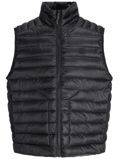 Jack & Jones Prime Light Puffer Gilet Vest Black - Vesty - Vesty vo veľkých veľkostiach