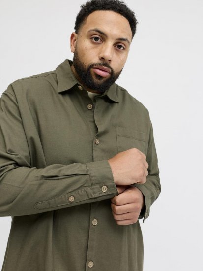 Jack & Jones Tristan Overshirt khaki - Košele - Košele 2XL-10XL