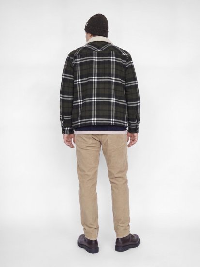 Jack & Jones Zac Teddy Košeľová bunda Zelená - Bundy - Bundy Nadmerné Veľkosti 2XL-8XL