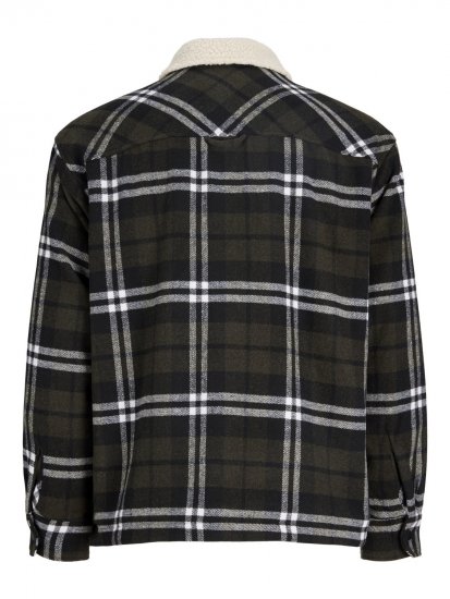 Jack & Jones Zac Teddy Košeľová bunda Zelená - Bundy - Bundy Nadmerné Veľkosti 2XL-8XL