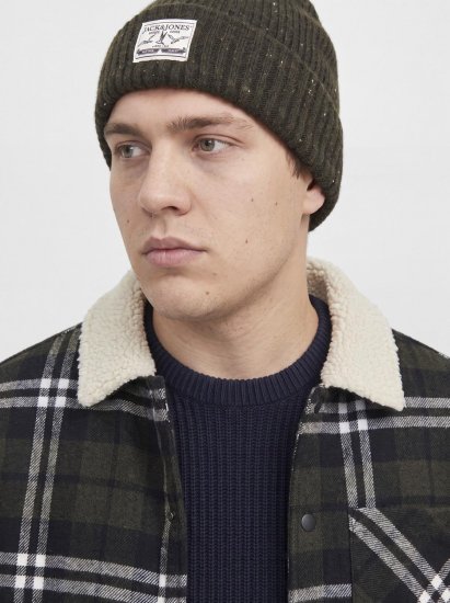 Jack & Jones Zac Teddy Košeľová bunda Zelená - Bundy - Bundy Nadmerné Veľkosti 2XL-8XL