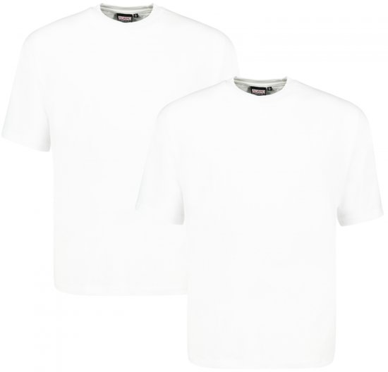 Adamo Marlon Comfort fit 2-pack T-shirt White - Tričká - Nadrozmerné tričká - 2XL-14XL