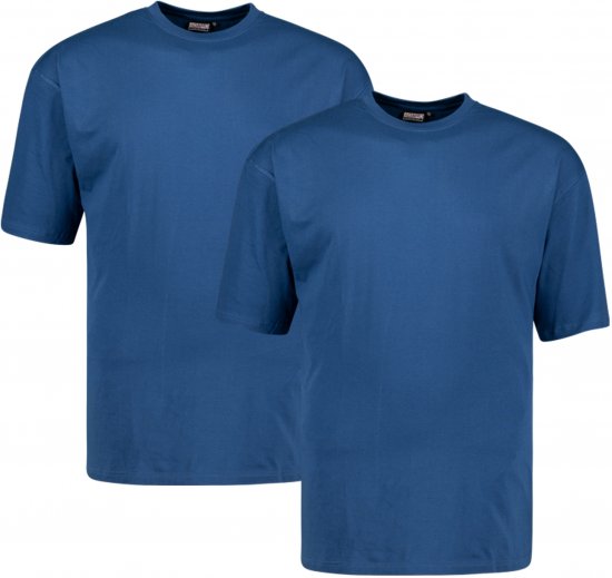 Adamo Marlon Comfort fit 2-pack T-shirt Denim Blue - Tričká - Nadrozmerné tričká - 2XL-14XL