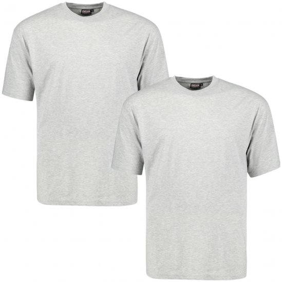 Adamo Marlon Comfort fit 2-pack T-shirt Grey - Tričká - Nadrozmerné tričká - 2XL-14XL