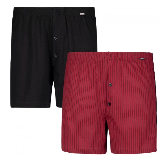 Adamo David Boxershorts 2-pack Burgundy/Black - Spodná bielizeň - Spodné Prádlo 2XL-8XL