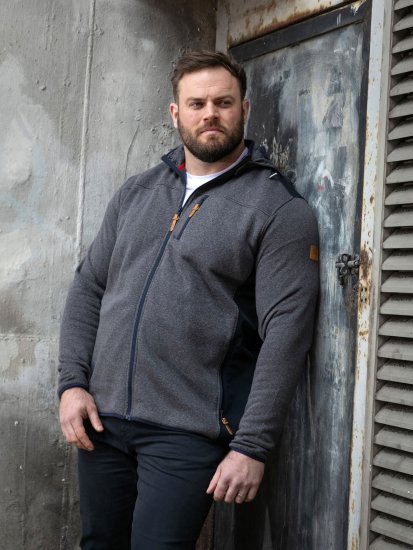 D555 Conrad Detachable Hood Bonded Fleece Zip Through Hoody TALL Námornícka modrá - TALL mikiny - TALL mikiny pre vysokých mužov